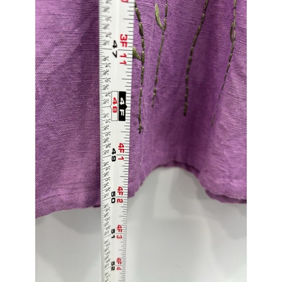 J Gee Purple Sleeveless Maxi Dress 2X Embroidered Linen Blend NWT - Picture 10 of 10